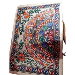 Hand Painted Madhubani Art – Jute Laptop bag