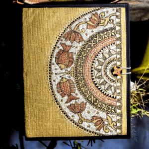 Hand Painted Madhubani Mandala art Jute file