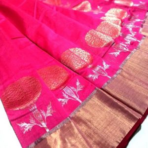 Handwoven Silk Saree – Zari border