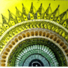 Hand painted Madhubani art semi circle Mandala design on canvas - Image 2