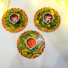 Hand Painted Recycled CD Tray & Diya Set - Image 3