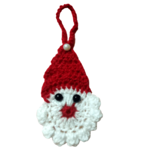 Handmade Crochet Santa Clause Decoration – Red & White