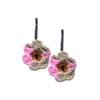 Handmade Crochet Flower Hair Clip - Grey & Pink - Image 2