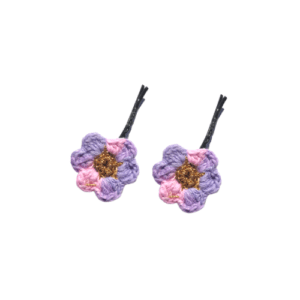 Handmade Crochet Flower Hair Clip Set of 2 – Periwinkle