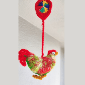 Handmade crochet desi cock Toaran single, Red