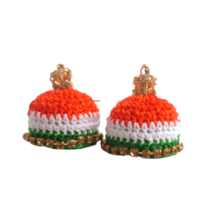 Handmade crochet Jhumka – Colour of Freedom